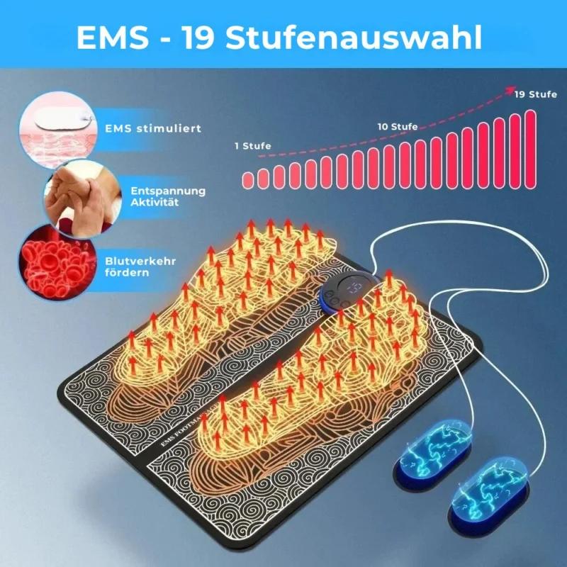 Elektrisches EMS Fußmassagegerät - Faltbares Massagepad zur Schmerzlinderung und Muskelentspannung - Bild 5