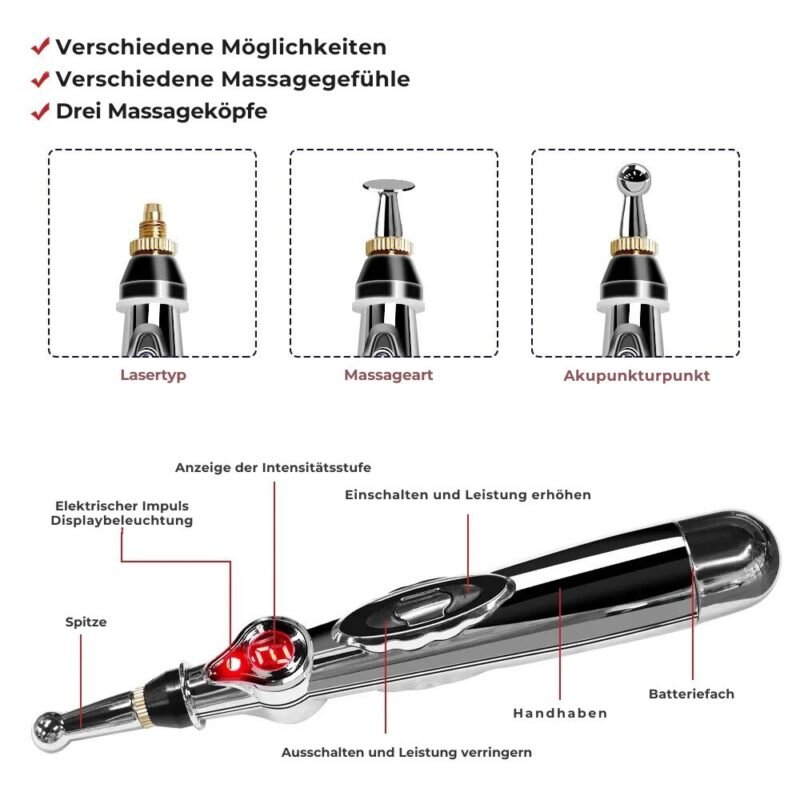 Elektrischer Akupunkturstift - Meridian Therapie für Schmerzlinderung und Massage - Bild 4