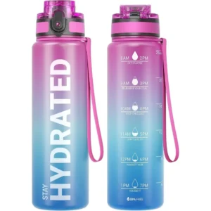 Hydrated – Die 1-Liter Wasserflasche mit Stundenmarkierungen für deinen Trink-Erfolg